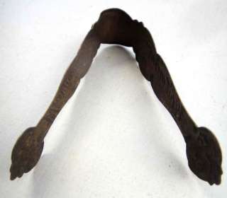 antique WHITMAN CANDY BRASS TONGS ornate embossed~RARE  