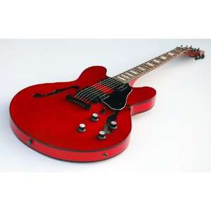 NEW PRO CHERRY FLAMED SEMI HOLLOW ELECTRIC GUITAR +CASE 