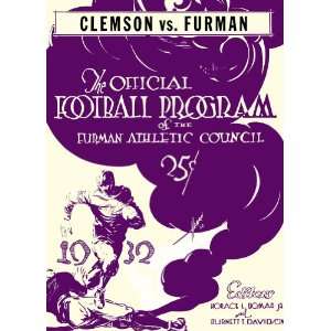  1932 Furman vs. Clemson 36 x 48 Canvas Historic Football 