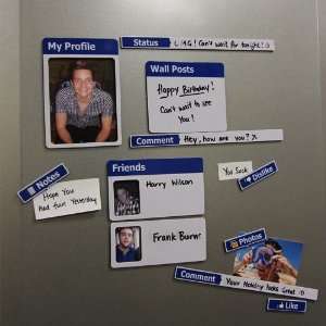  Fridgebook Social Networking Magnets Profile Status Wall 
