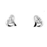 1555E Sparkle Petite Open Heart Stud Earrings in Sterling Silver 