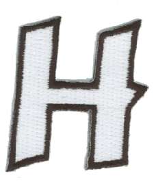 Letter H Embroidered Iron On Alphabet Patch w0019h  