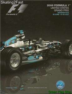 2006 Formula 1 United States Grand Prix Program F 1 f1  