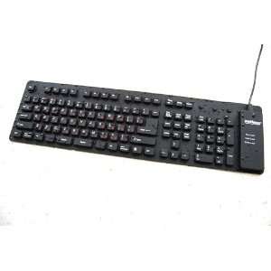  Waterproof Full size Russian Keyboard USB/PS2   Black 