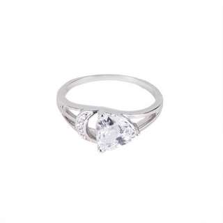 7MM Cut White Zircona Wedding Engagement 9K White Gold Filled Ring 