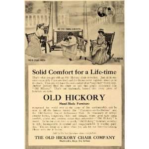  1910 Ad Old Hickory Hand Made Furniture Comfort Chairs 