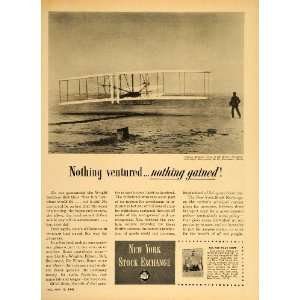   Ad New York Stock Exchange Kitty Hawk Wright Bros.   Original Print Ad