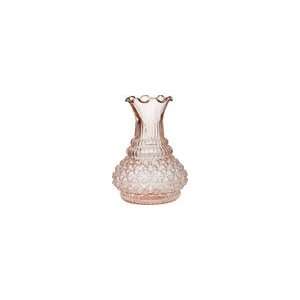  Vintage Pink Glass Vase (ruffled genie design)