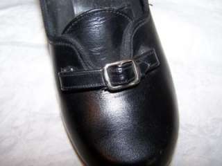 1940s 1950s Shoes Antique Black Leather Accessories Size 6 Pumps 