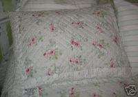 Rachel Ashwell QUILTED Sea Blue sage rose patchwork PILLOW shams 