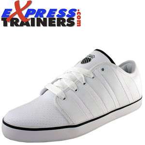 Swiss Mens Classic Nicko White/Black Leather Trainers  