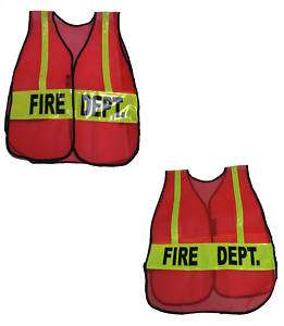 Fire Department Orange Reflective Traffic Safety Vest  
