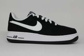Nike Air Force 1 Canvas Black White GS Kids Shoes  