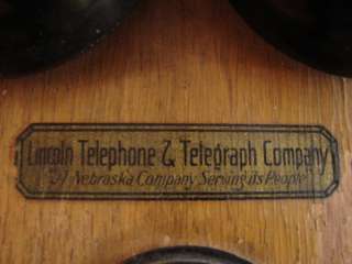 ANTIQUE LINCOLN NEBRASKA TELEPHONE TELEGRAPH KELLOGG WOOD CRANK WALL 