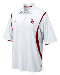 Oklahoma Sooners White Nike Coaches Double Reverse Polo Shirt 