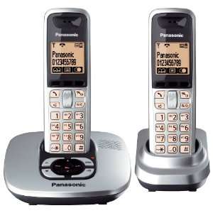   KX TG6422GS schnurloses DECT Telefon Duo mit Anrufbeantworter silber