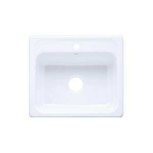   25 in. x 22 in. 1 Hole Single Bowl Kitchen Sink in White K 5964 1 0 at