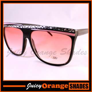 DQ Womens 80s VINTAGE Retro FLAT TOP Sunglasses PINK  