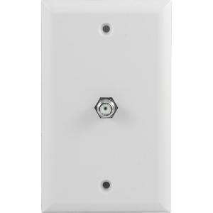 GE White F Connector Wall Plate 73239 at The Home Depot