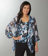 Investments Watercolor Lilies Printed Two Fer Top $29.40