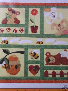 Bees Bunnies and Bears Baby Quilt Pattern  