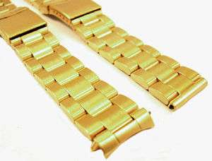 18mm CURVED END GOLD OYSTER WATCHBAND fits Rolex  