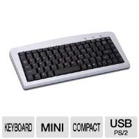 Click to view Adesso Mini USB/PS2 Keyboard (Silver/Black)