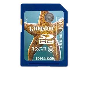 Kingston SD6G2/32GB SDHC Ultimate Flash Card   32GB, Class 6 at 