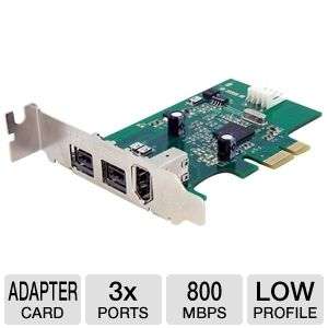 StarTech PEX1394B3LP FireWire Card Adapter   3 Port, PCI Express, Low 