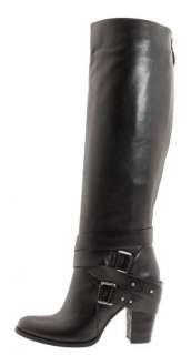 NINE WEST KEDAN BLACK LEATHER TALL BOOTS SHOES 8 NEW RETAIL $179 KNEE 