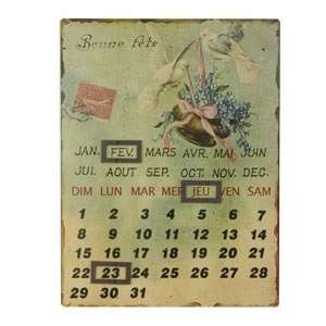 60378      Dauerkalender Kalender Metall Blechschild     Taube 