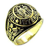 Veteran United States Military 18kt Gold Plated Ring  