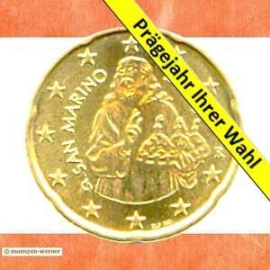 Münzen San Marino 20 Cent Euro Münze 20XX Kursmünze  
