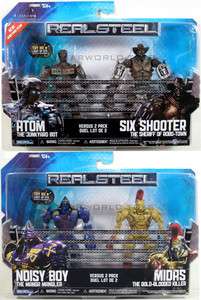 Real Steel 2 packs 4 figures   5 NOISY BOY vs MIDAS and ATOM vs SIX 