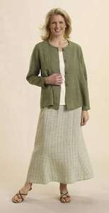 FLAX LINEN GENEROUS TIED & TRUE SKIRT pic size & color  