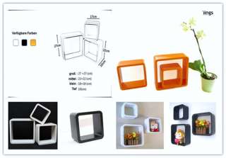 Wandregal Cube Regal 3er Set, Lounge Design Regal, Neu  