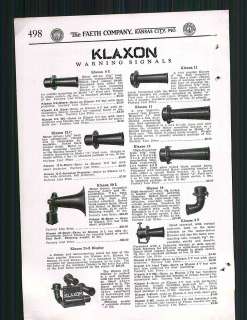 1928 ad Klaxon Horns Warning Signals Store Display Advertising  