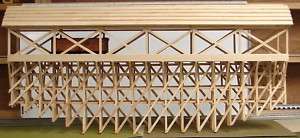 Handmade Wood Covered Trestle Bridge, HO or O scale  