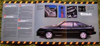 1987 Dodge Charger GLH S Shelby Color Folder Brochure  