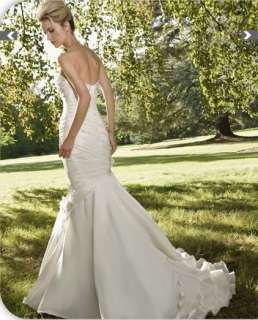 2012 Custom White/Ivory Beading Mermaid Wedding/Evening Bridal Dress 