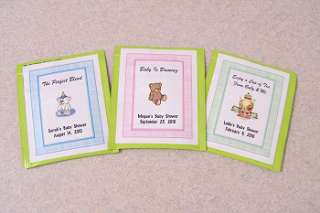 60 Personalized Baby Shower Tea Bag Favor Labels  