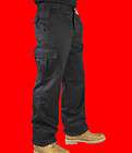 Mens Cargo Work Trousers Black Size 34 Inch Waist / Reg Leg