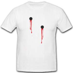 Einschusslöcher Amok Fun Treffer Blut T Shirt *2252  