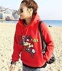   Korean Red Mario Style Outwear Hoodie Sweatshirt Top Coat SZ S M