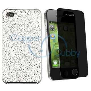 Silver Chrome Hard Case Skin Cover+Privacy Guard Accessory For iPhone 