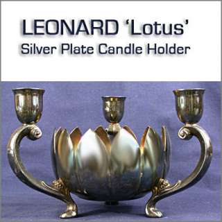   VERY Nice Leonard Silver Plate LOTUS Candle Holder/Centerpiece