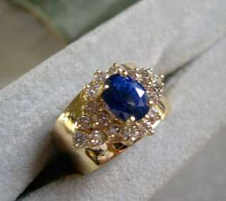 LADIES Stunning Top Gem Quality Blue Sapphire and Diamond Ring