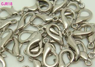60g Various Size Lobster Clasps Charm Beads Jewelry Findings Silver 