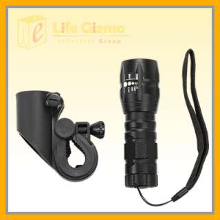 7w CREE Q5 LED Bike Bicycle Head Zoomable Lamp Torch+5 LED Rear Flash 