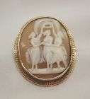 Lovely Antique Gold Mounted Three Graces Cameo Brooch